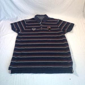 Men’s U.S. Polo Assn. USPA Logo Striped Short Sleeve Polo Shirt Size Large Blue